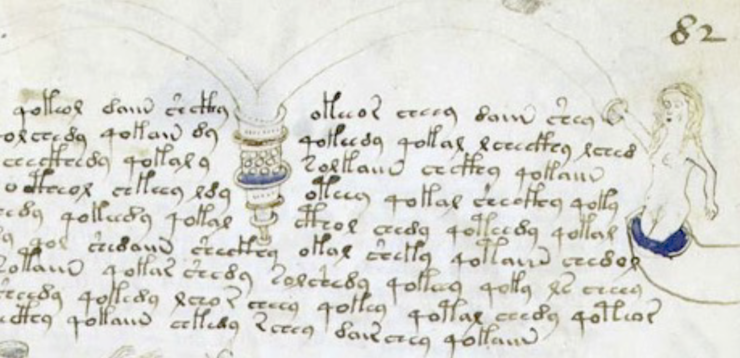 medeltida skiffertext med illustrationer i marginalen