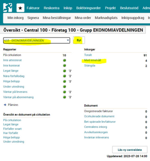 Söka bokföringsorders