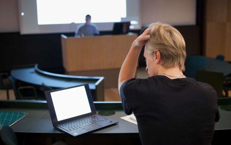 Student at a lecture.