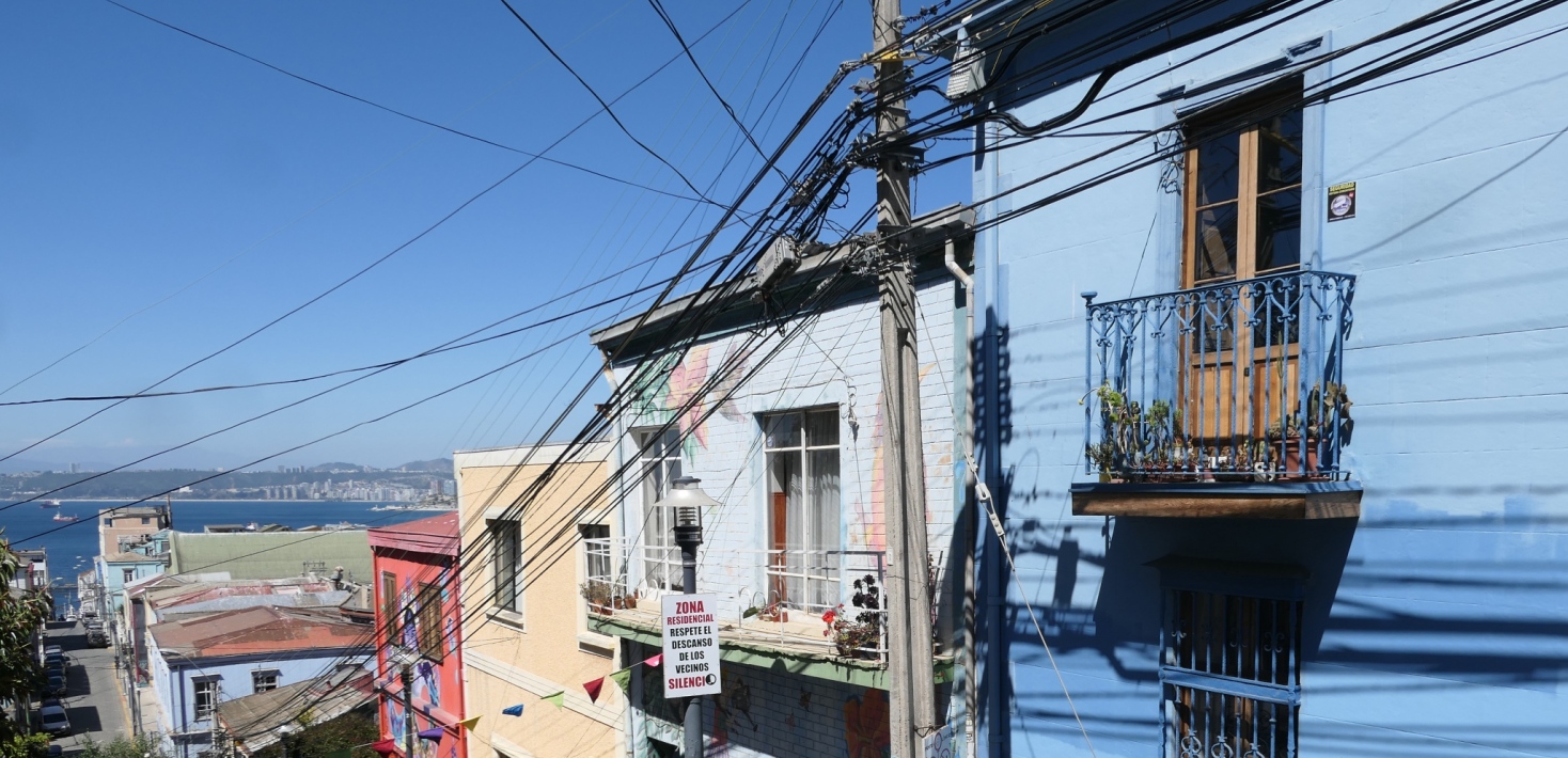 Husfasader i Valparaíso, Chile.