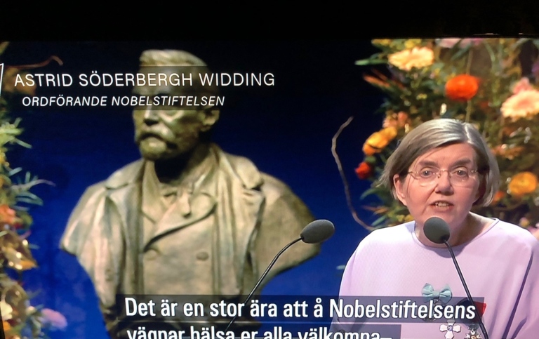 Astrid Söderbergh Widding vid Nobelprisutdelningen