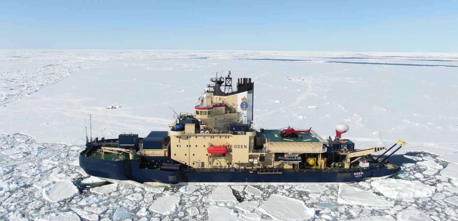 Drone photo of ice breaker Oden