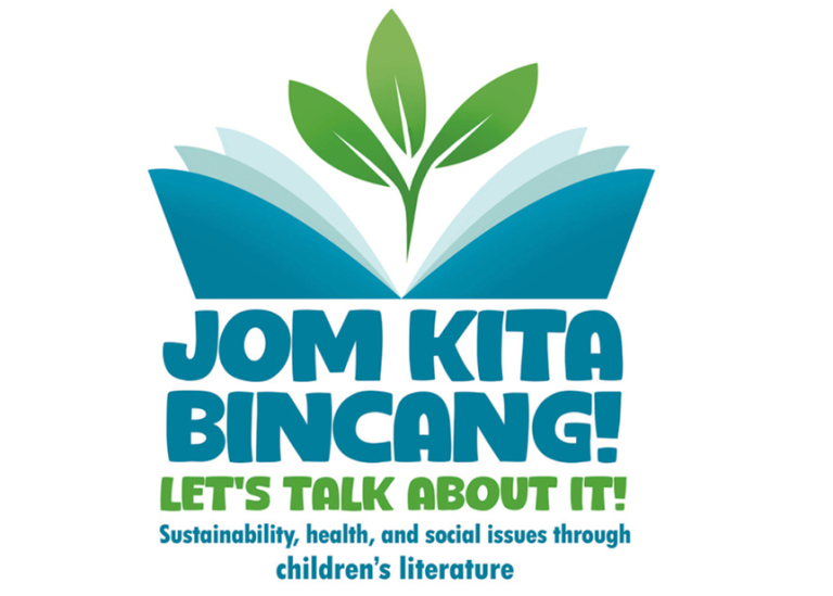 Logotypen för barnlitteraturkonferensen Jom Kita Bincang! Let's talk about it
