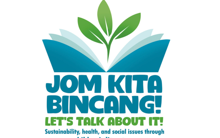 Logotypen för barnlitteraturkonferensen Jom Kita Bincang! Let's talk about it