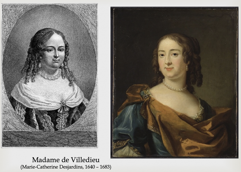 Två porträtt av Marie-Catherine Desjardins