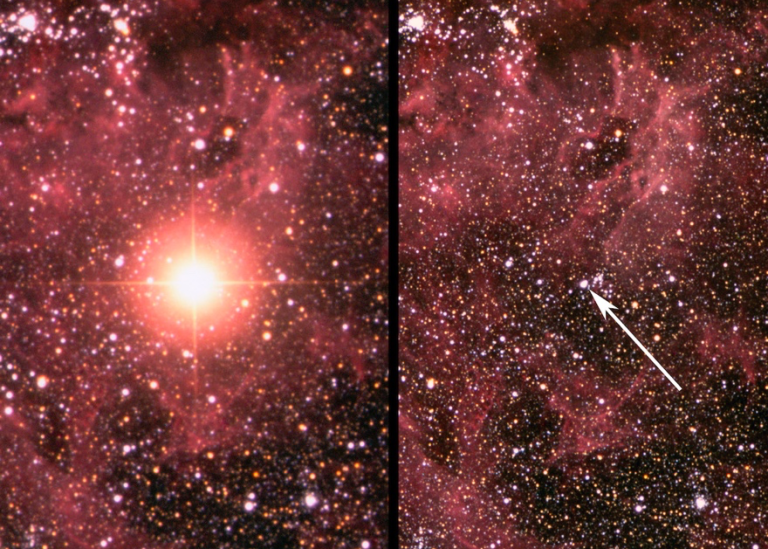 Stjärnan i Stora magellanska molnet före explosionen den 23 februari 1987