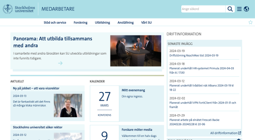 Startsida Nya medarbetarwebben
