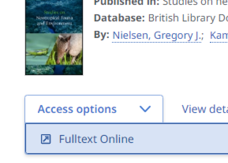 Access options in the library article search service