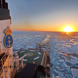 Isbrytaren Oden på expedition i Arktis. Foto: Michael Tjernström/MISU/Stockholms universitet