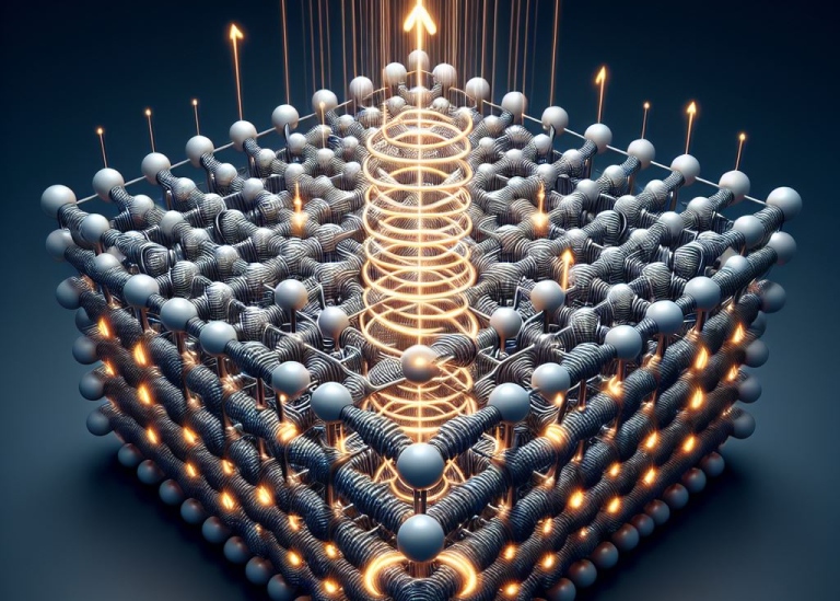 The laser light is circularly polarized. Image created by AI