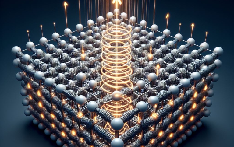 The laser light is circularly polarized. Image created by AI