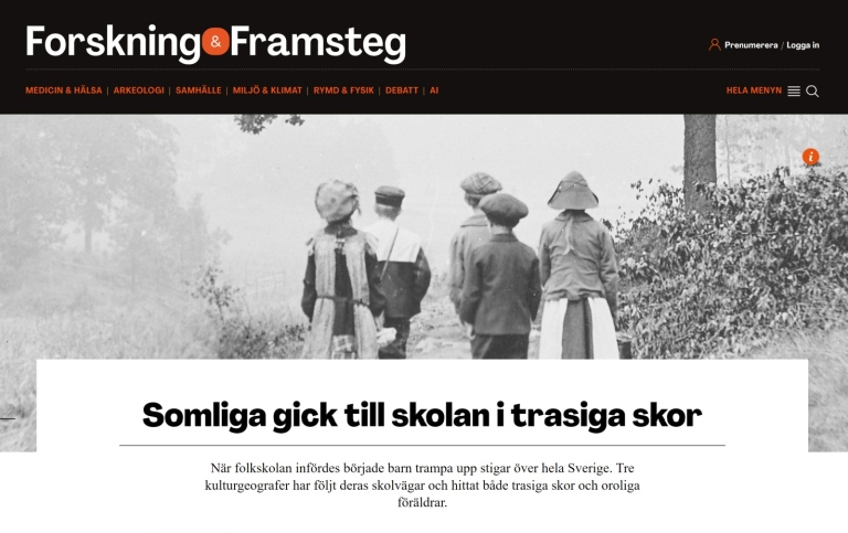 Skärmdump från artikeln på Forskning & Framstegs sida