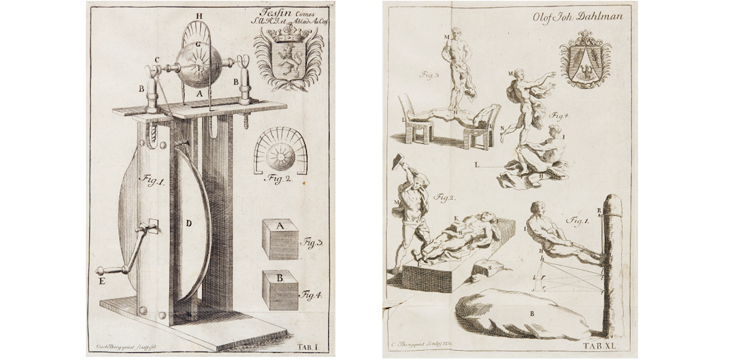 Teckningar av forskningsmaterial från 1700-talet
