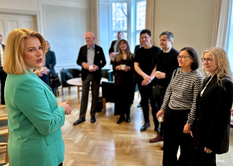 Prime MInister of Latvia Ms Evika Silina meets with representatives of Latvian diaspora in Sweden.