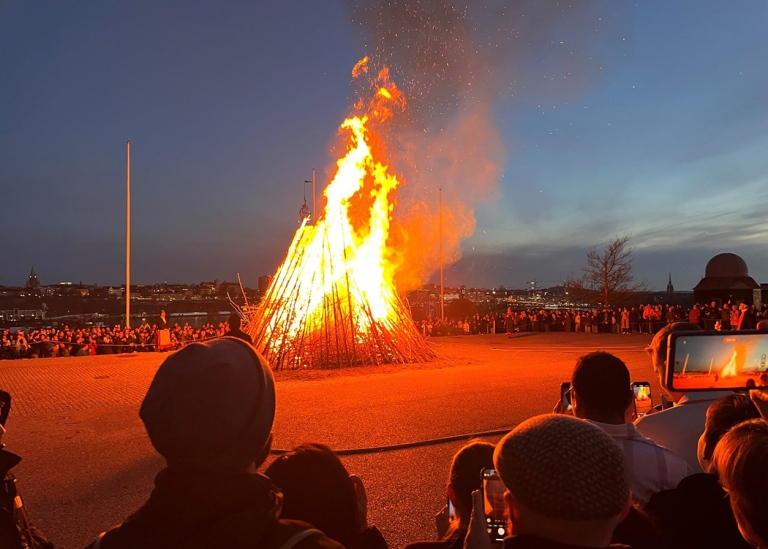 The 30th of April concluded with Swedish Valborg bonfire celebrations at Skansen