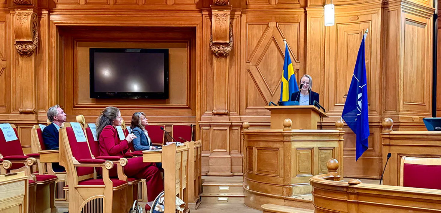 Sofia Lodén talar i riksdagens forsta kammare