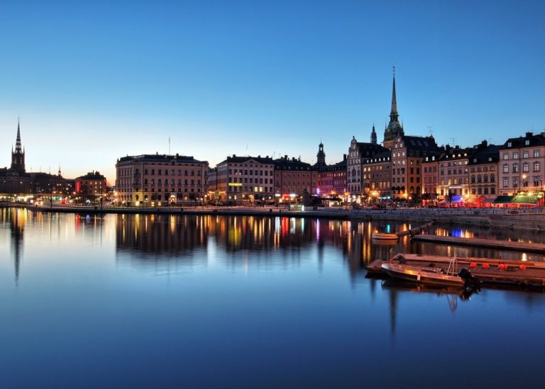 Old Town in Stockholm at night