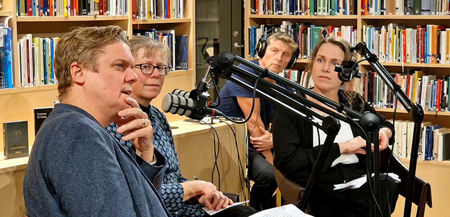 Stefan Norrthon, professor i idéhistoria Karin Dirke, medieproducent Gunnar Zetterberg, och Karin Gy
