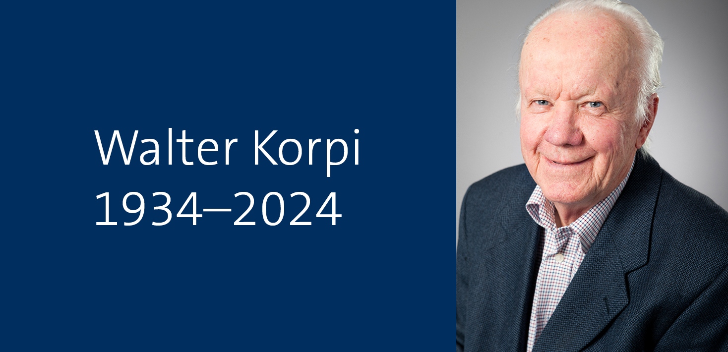 Photo of Walter Korpi and the text Walter Korpi 1934–2024