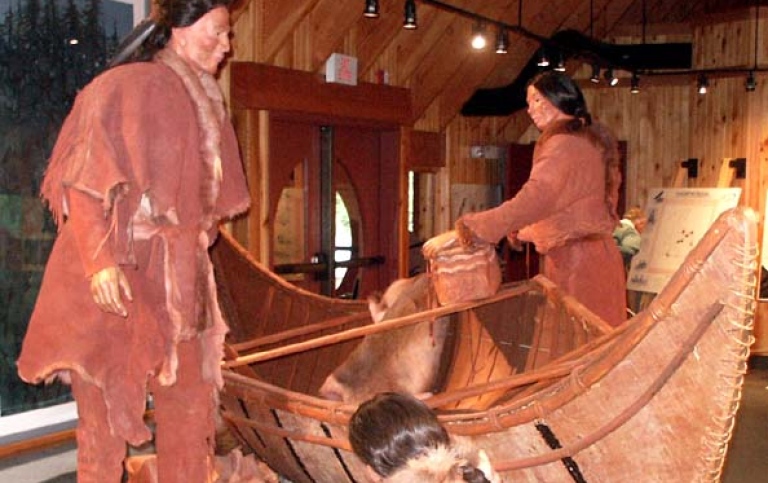 The Beothuk, a tribe originally resident in northeastern Newfoundland, are now extinct. Museum displ