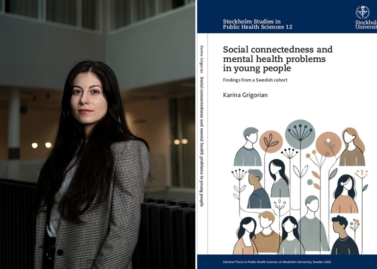 To the left: Karina Grigorian. To the right: her thesis.