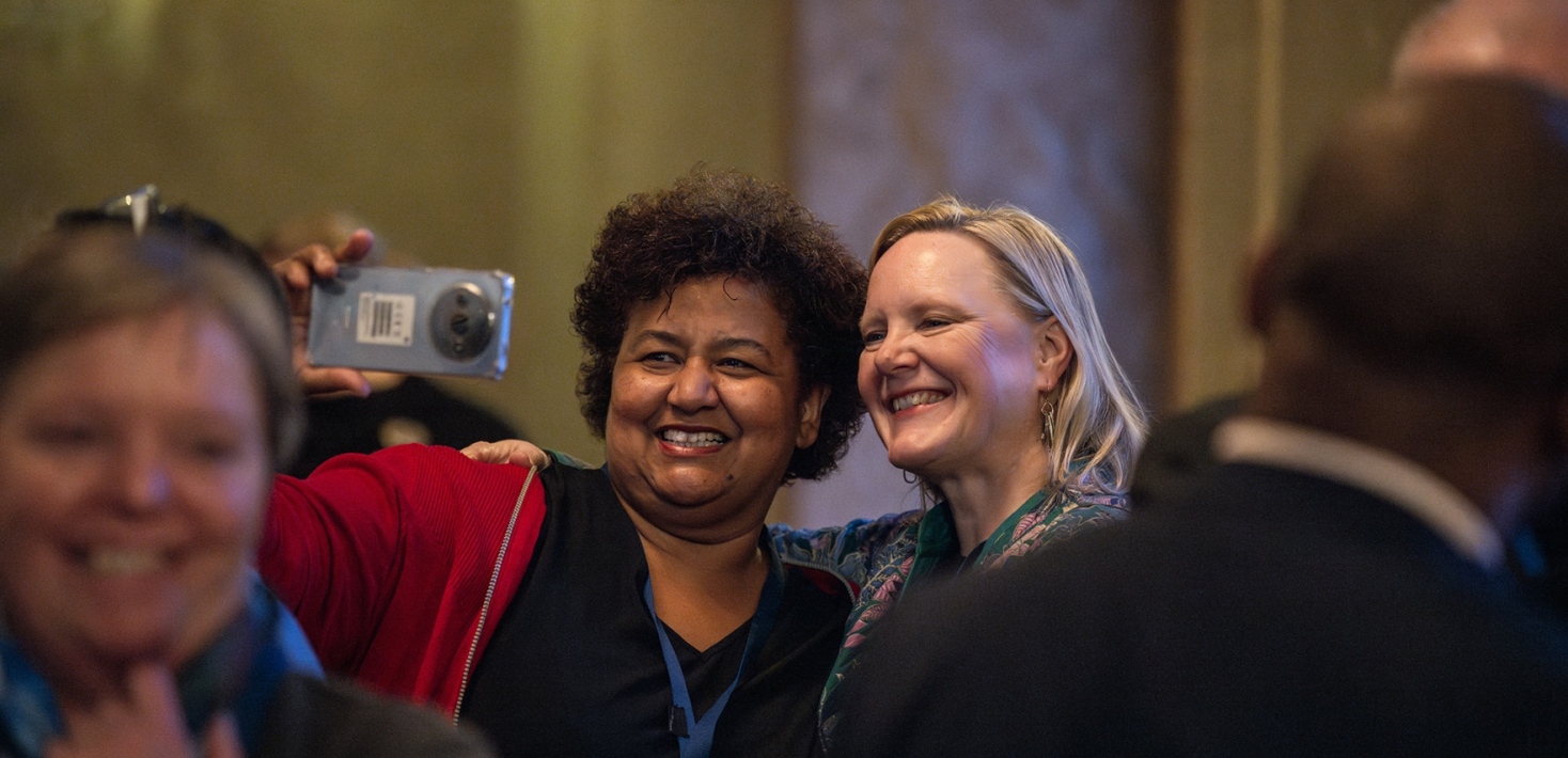 Two women taking a selfie together