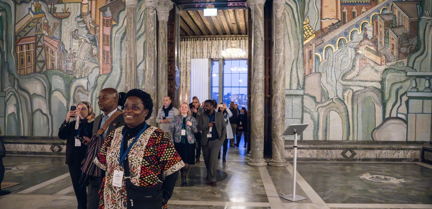 Group of people visiting the Stockholm City Hall