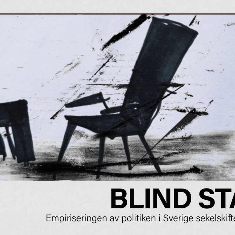 Detalj av omslaget till Blind stat av David Malm.