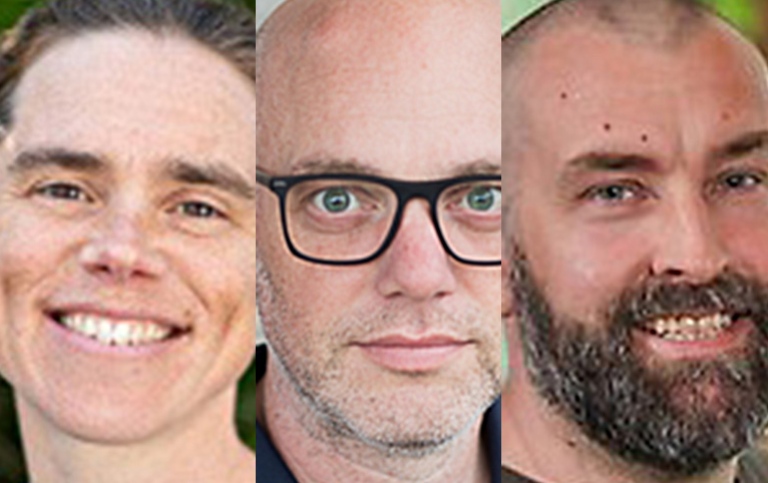 Three portraits: Frida Bender, Thorsten Mauritsen, Magnus Hieronymus.