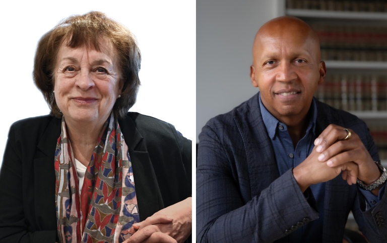 2025 års prisvinnare Frances Crook och Bryan Stevenson.