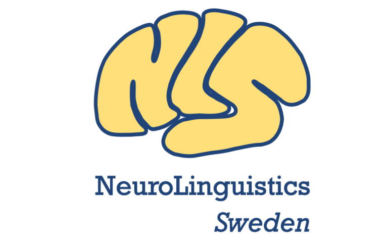 Logo letters NLS form a brain shaped logo. Text NeuroLinguistics Sweden