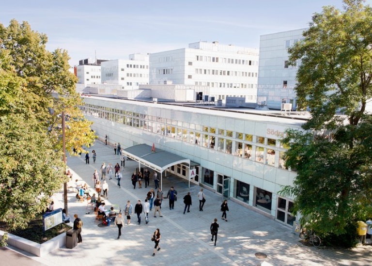 The blue houses, Stockholm university, Photo: Eva Dalin.