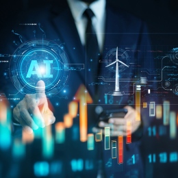 A person controlling wind power with AI tools.