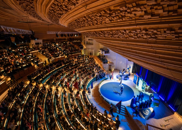 Overview over stage and publicum from the Conferment of master