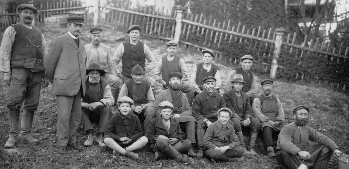 Arbetare vid Asknäs herrgård. Gustav Nybergs föreläsning