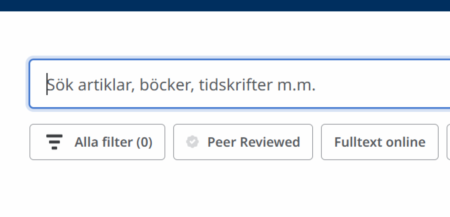 Skärmbild av tillgängliga knappar i EBSCO