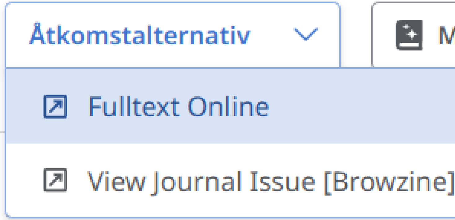 Åtkomstalternativ för text i EBSCO