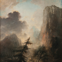 Landskap med gran, målning av Elias Martin cirka 1780.