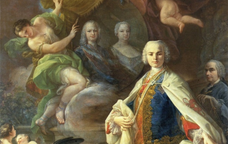 Oil painting of man in the 18th Centrury.