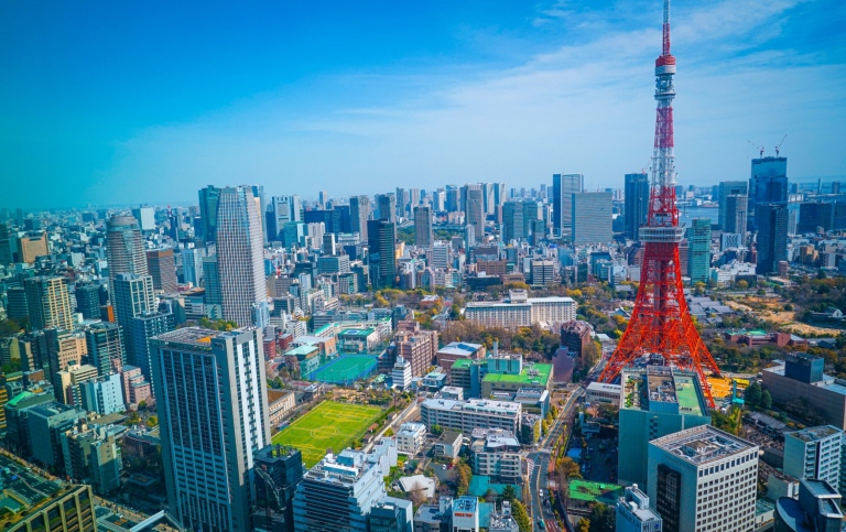 Tokyo sett från ovan.