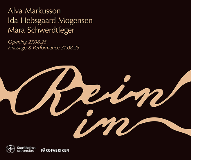 Black bakground with text: Rein In.
