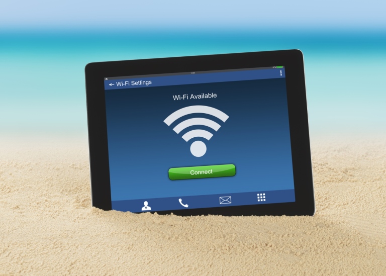 Skärm med en WiFi-symbol