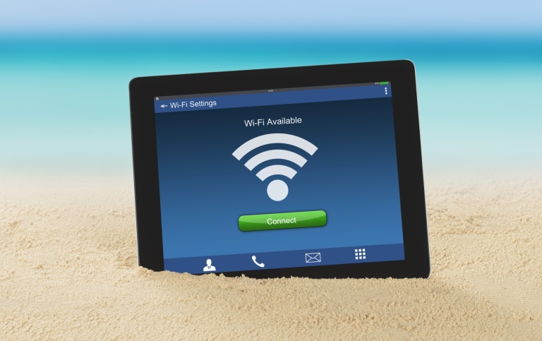 Skärm med en WiFi-symbol