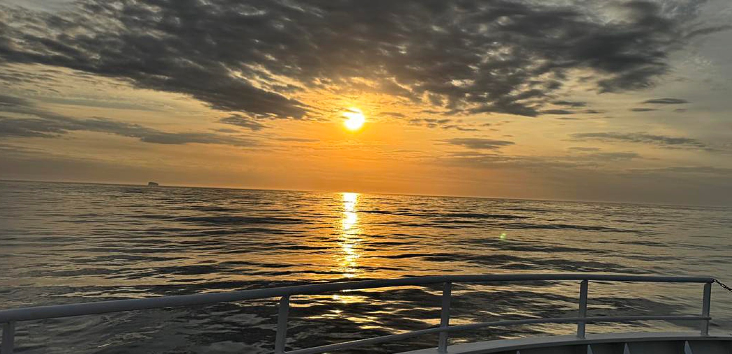 Sunset over the Atlantic Ocean.