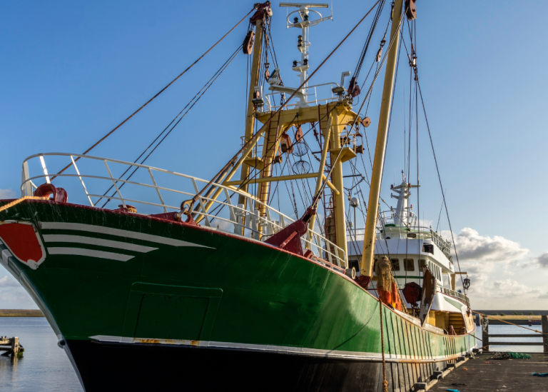 Fisketrålare i hamn
