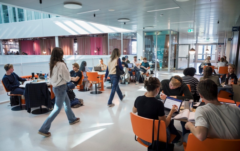 Studenter och lärare i Campus Albano