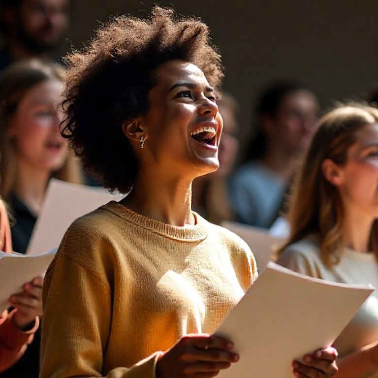 A choir singing.