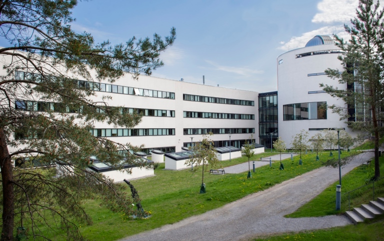 AlbaNova från utsidan. Foto: Ingmarie Andersson/Stockholms universitet AlbaNova utifrån