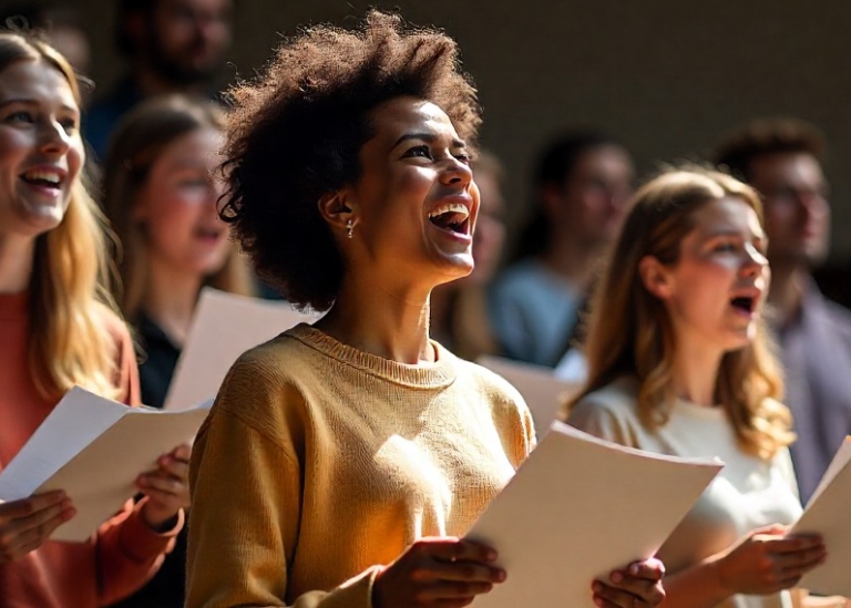 A choir singing