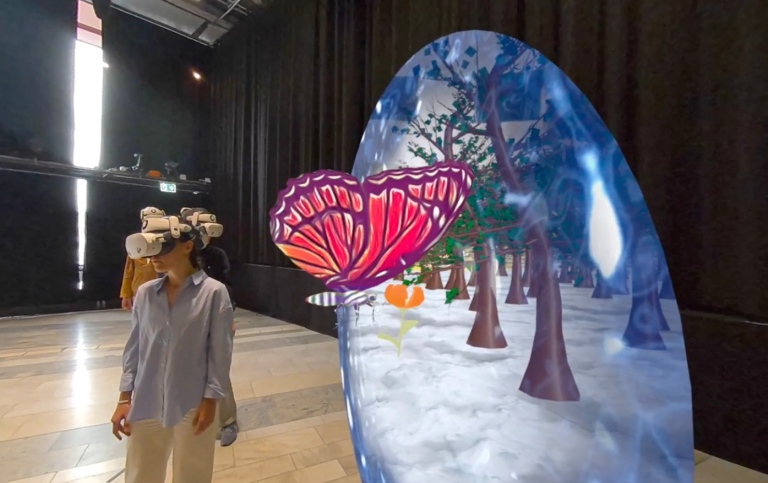 Participants experimenting with real and virtual objects in the SECE project.